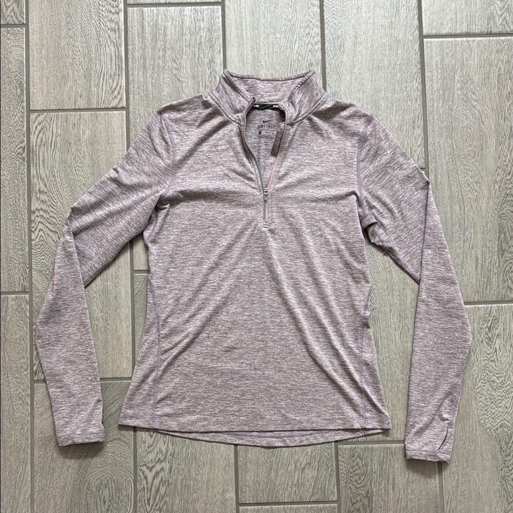 Nike Running Dri-Fit Quarter Zip Light Purple Long Sleeve Top
